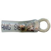 Elektralink Heat Shrink & Solder White Ring Terminal 26-24 Gauge #6 Stud - 50 Pack