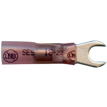 Elektralink Heat Shrink & Solder Red Spade Terminal 22-18 Gauge #10 Stud - 10 Pack