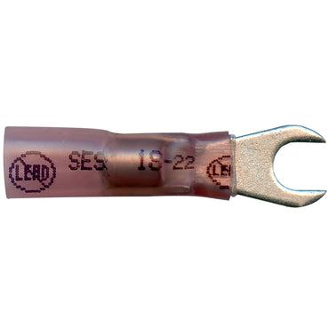 Elektralink Heat Shrink & Solder Red Spade Terminal 22-18 Gauge #10 Stud - 500 Pack