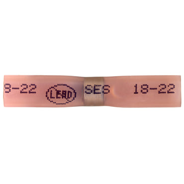 Elektralink Heat Shrink & Solder Red Butt Connector Terminal 22-18 Gauge - 10 Pack