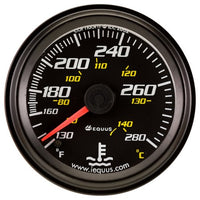 EQUUS 6242 Mech. Water Temperature Gauge 130-280°F 60-140°C 2" Black Bezel