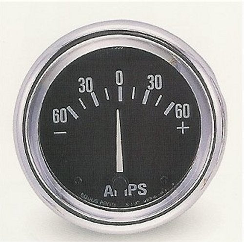 EQUUS EQ7556 2-9/16" Ammeter 60-0-60 Pro Series Chrome Bezel