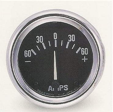 EQUUS EQ7556 2-9/16" Ammeter 60-0-60 Pro Series Chrome Bezel