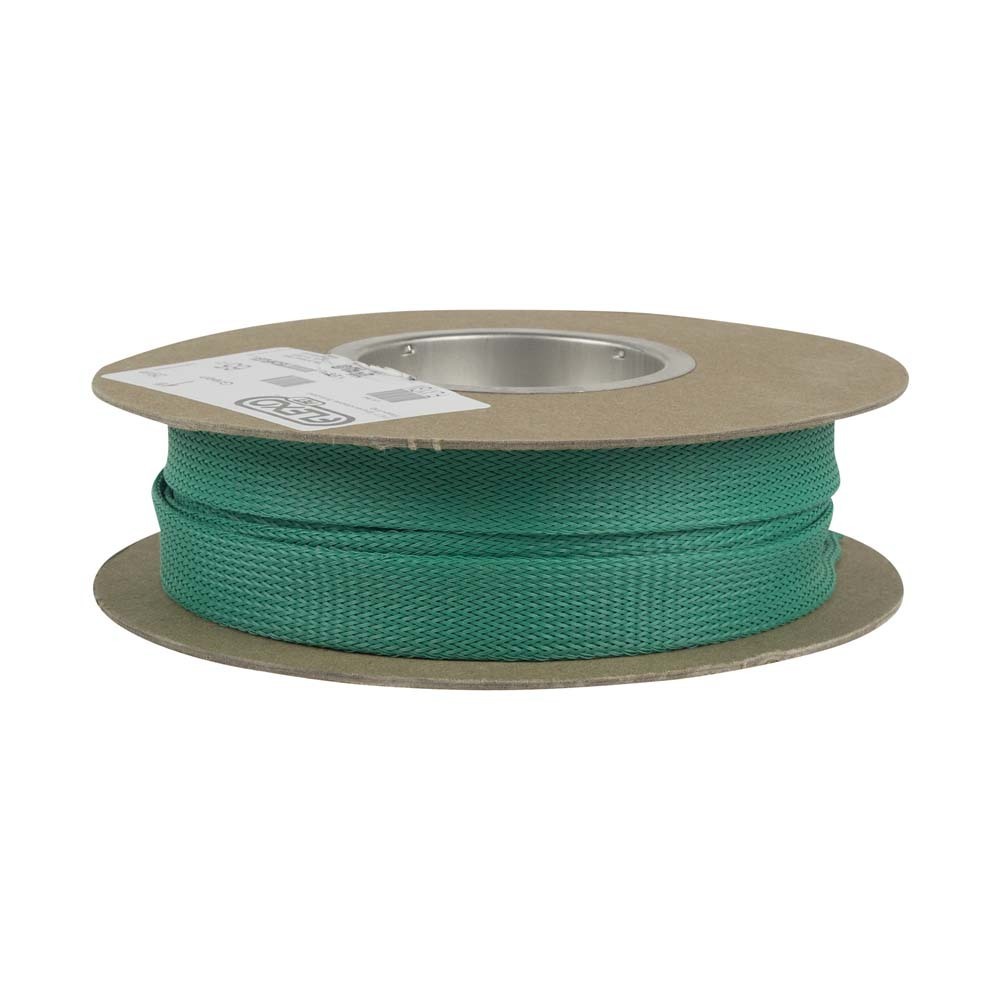 Green 1" Diameter Expandable Braided Loom Sleeve - 65 FT