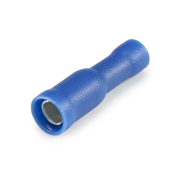 Vinyl Insulated Blue Female Bullet Connector 16-14 Gauge .195 Tab - 100 Pack