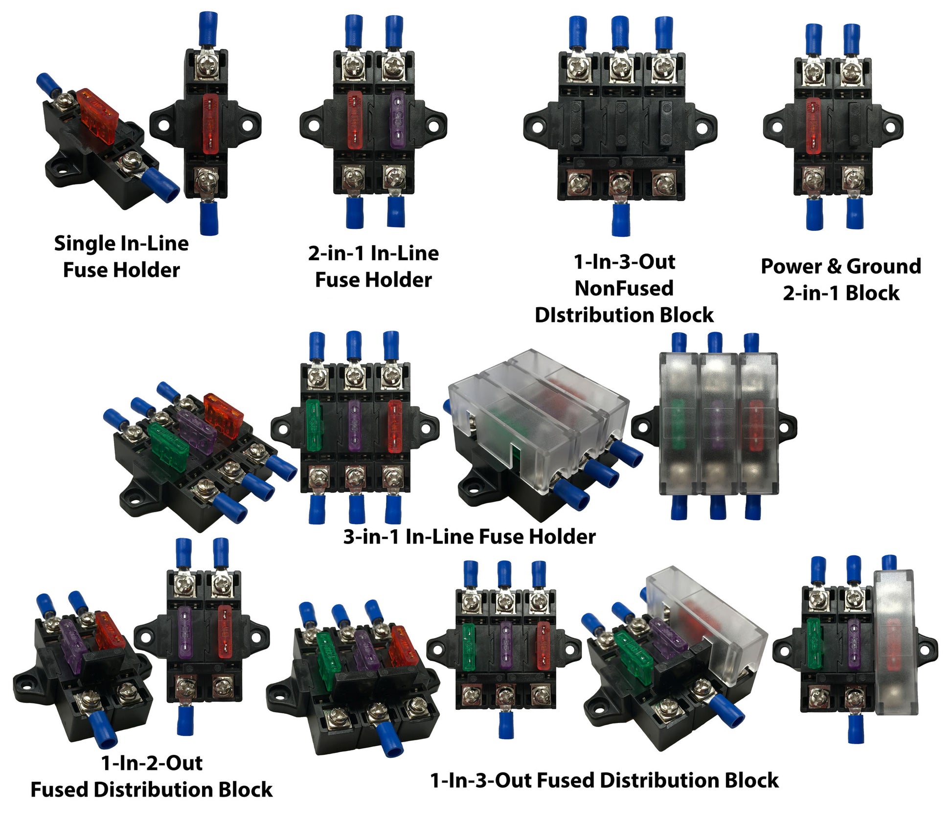 Stack-able ATO/ATC & ATM/MIN Fuse Panel Distribution Block