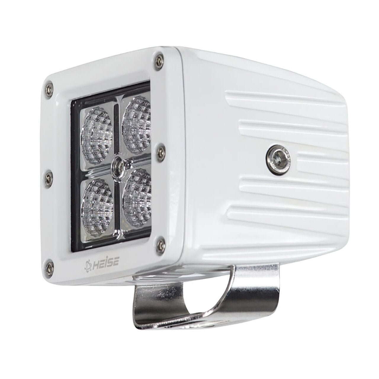 Heise 3" White Waterproof 4 LED Marine Grade Cube Light & Mounting Bar Bracket