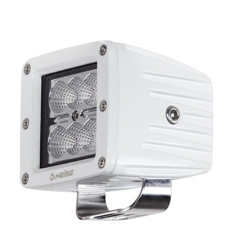 Heise 3" White Waterproof 6 LED Marine Grade Cube Light & Mounting Bar Bracket