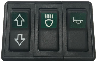 3" Horn, Light & Turn Signal Combo Switch 3 piece Illuminated Rocker Switch Set