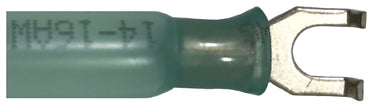 Heat Shrink & Crimp Blue Flange Spade Terminal 16-14 Gauge #6 Stud - 10 Pack