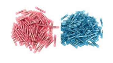HSBBS-100 Blue and HSRBS-100 Red Heat Shrink Butt Connectors - 200 Pieces Total