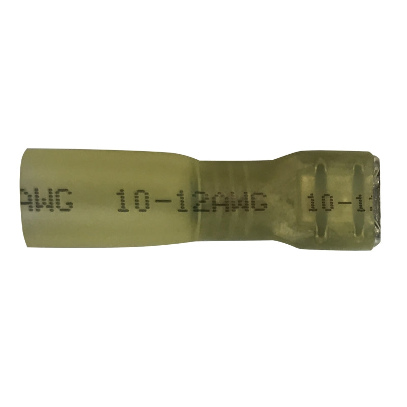 Heat Shrink & Crimp Yellow Fully Insulated Female Quick Disconnect 8 Gauge .250 Tab - 10 Pack