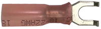 Heat Shrink & Crimp Red Flange Spade Terminal 22-18 Gauge #10 Stud - 100 Pack