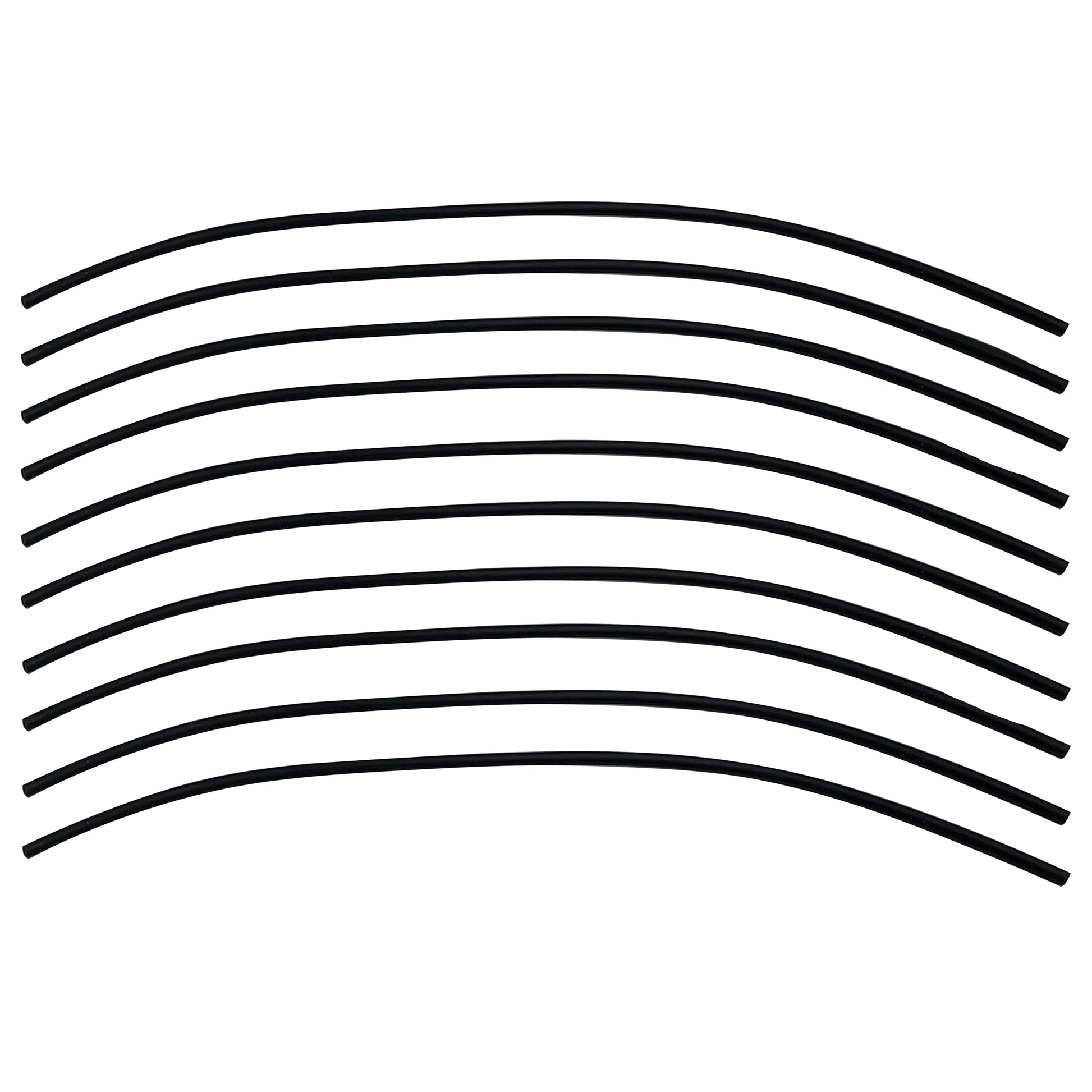 Flexible Thin Single Wall Non-Adhesive Heat Shrink Tubing 2:1 Black 3/64" ID - 12" Inch 10 Pack