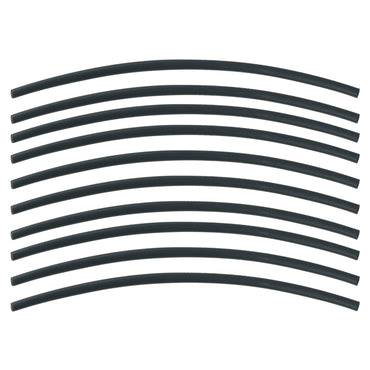 Flexible Thin Single Wall Non-Adhesive Heat Shrink Tubing 2:1 Black 1/8" ID - 12" Inch 10 Pack