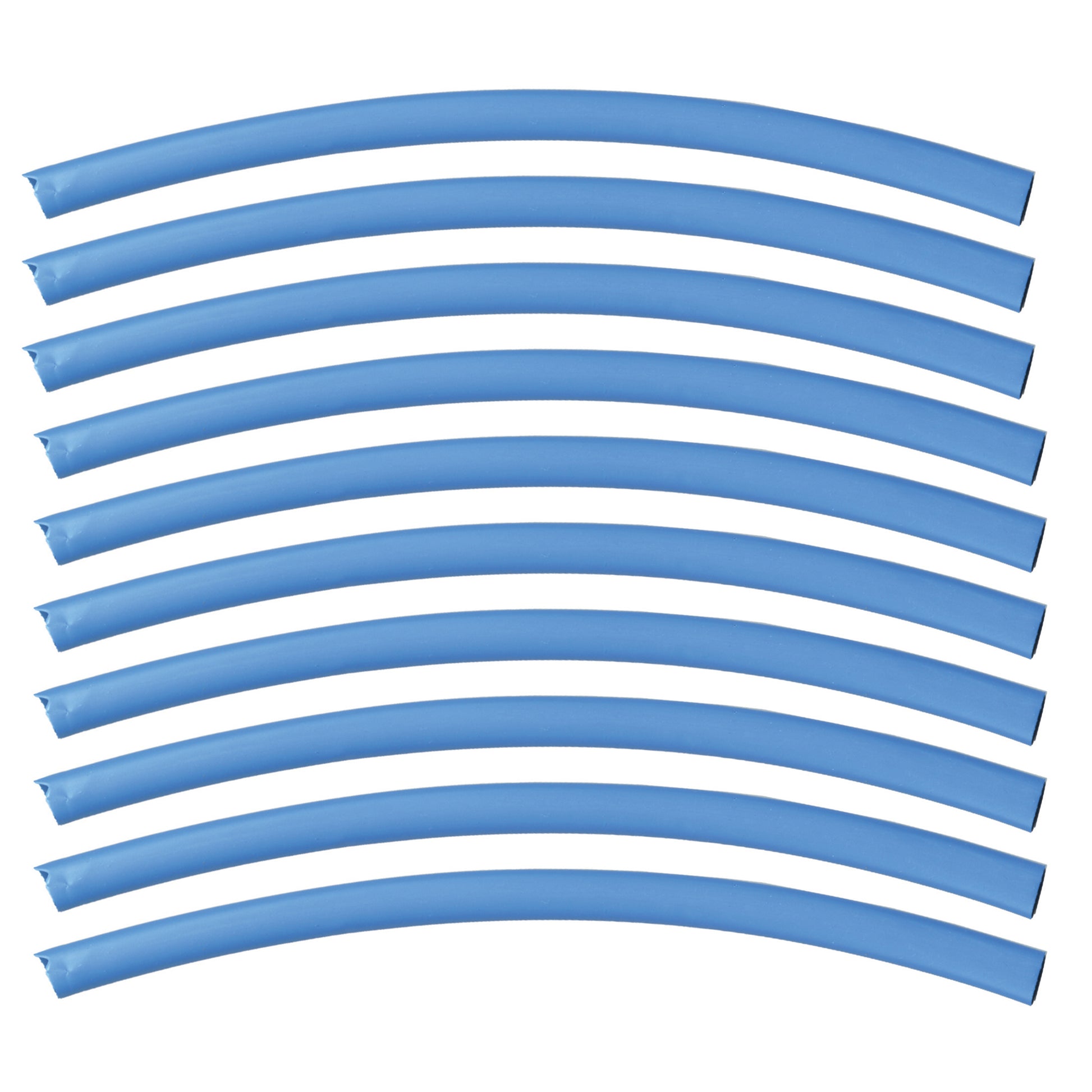 Flexible Thin Single Wall Non-Adhesive Heat Shrink Tubing 2:1 Blue 1/8" ID - 12" Inch 10 Pack