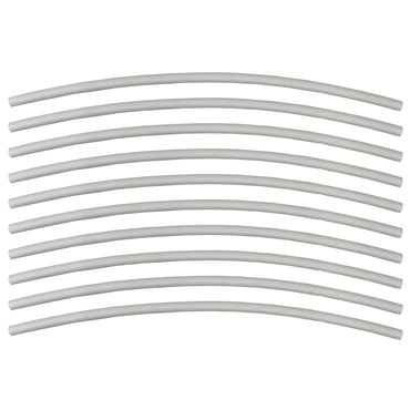 Flexible Thin Single Wall Non-Adhesive Heat Shrink Tubing 2:1 White 1/8" ID - 12" Inch 10 Pack