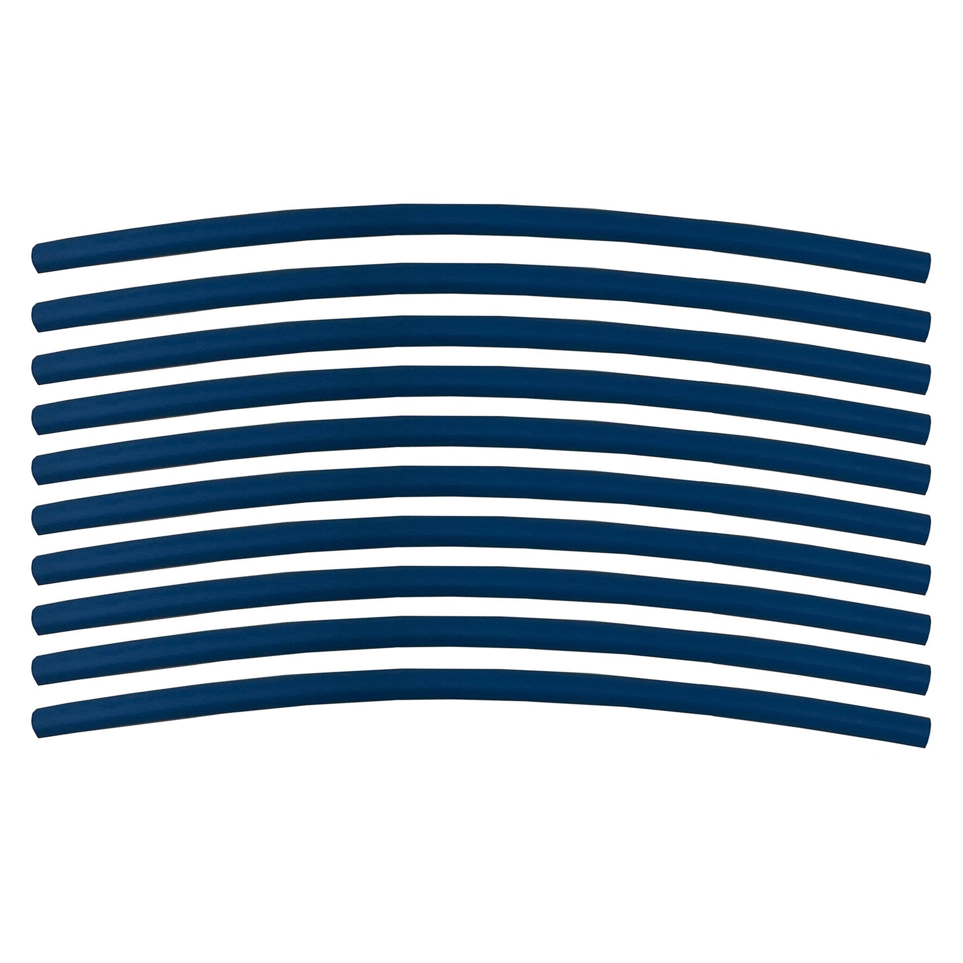 Flexible Thin Single Wall Non-Adhesive Heat Shrink Tubing 2:1 Blue 3/16" ID - 12" Inch 10 Pack