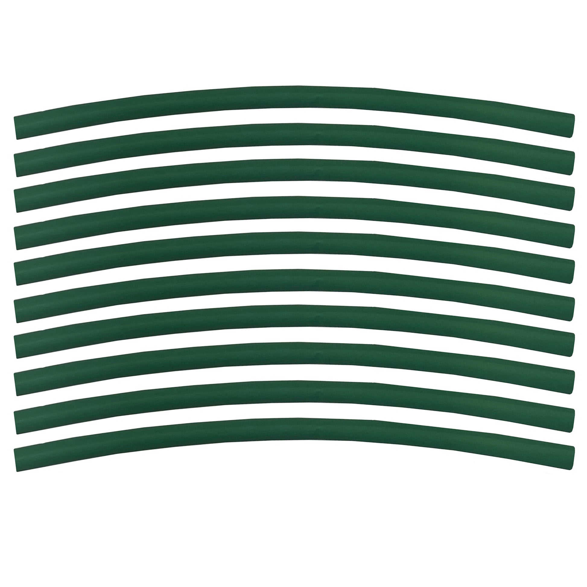Flexible Thin Single Wall Non-Adhesive Heat Shrink Tubing 2:1 Green 1/4" ID - 12" Inch 10 Pack