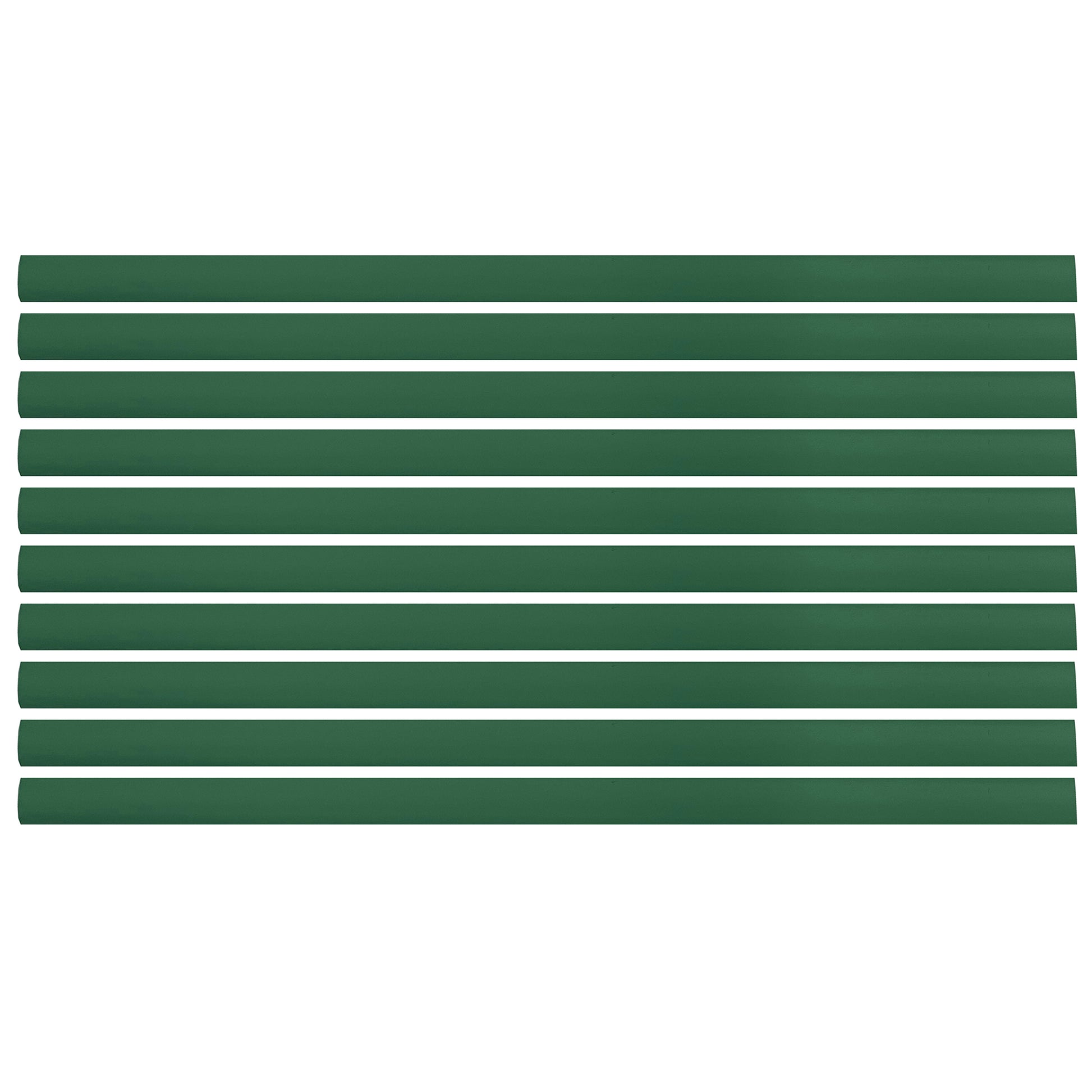 Flexible Thin Single Wall Non-Adhesive Heat Shrink Tubing 2:1 Green 1/2" ID - 12" Inch 10 Pack
