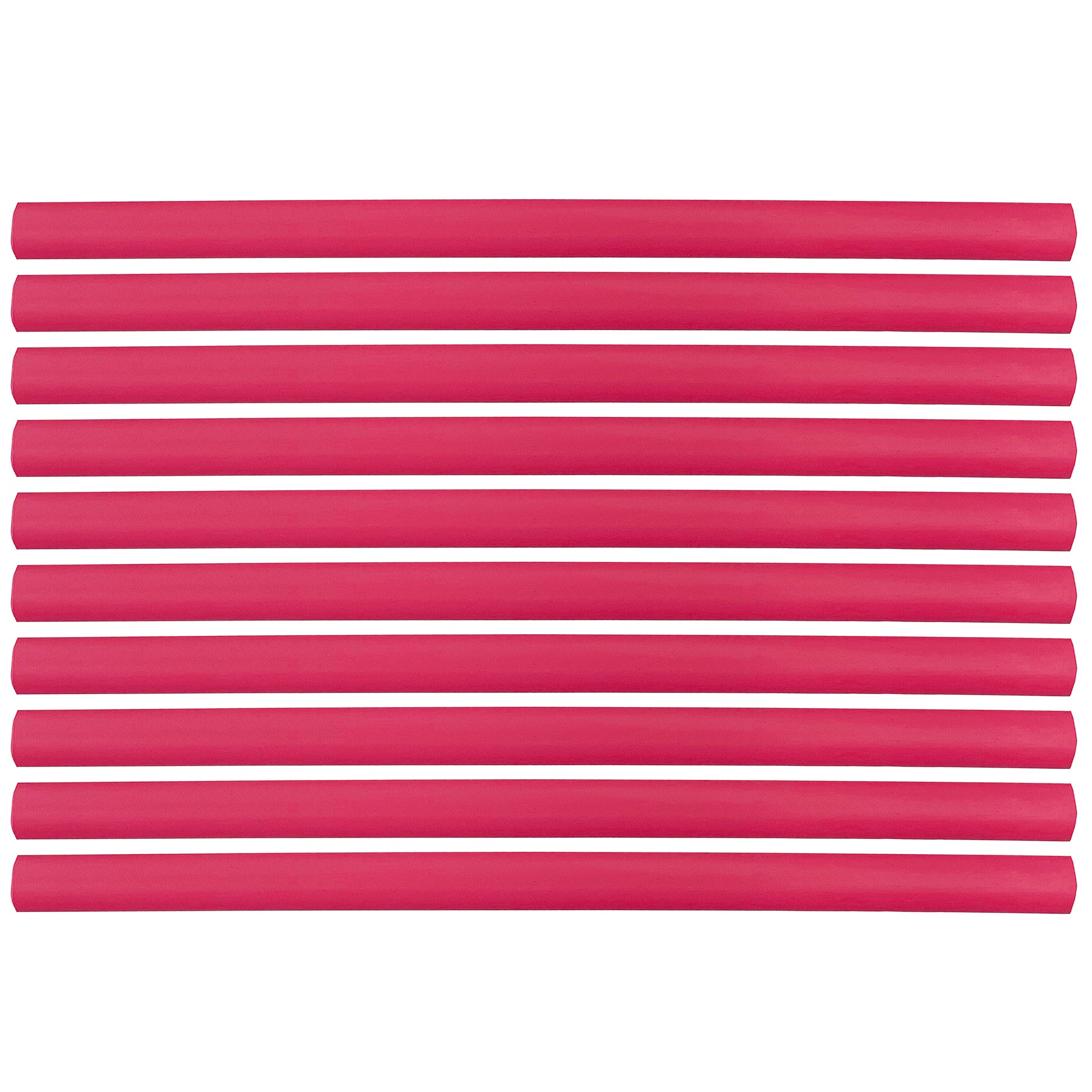Flexible Thin Single Wall Non-Adhesive Heat Shrink Tubing 2:1 Red 1/2" ID - 12" Inch 10 Pack