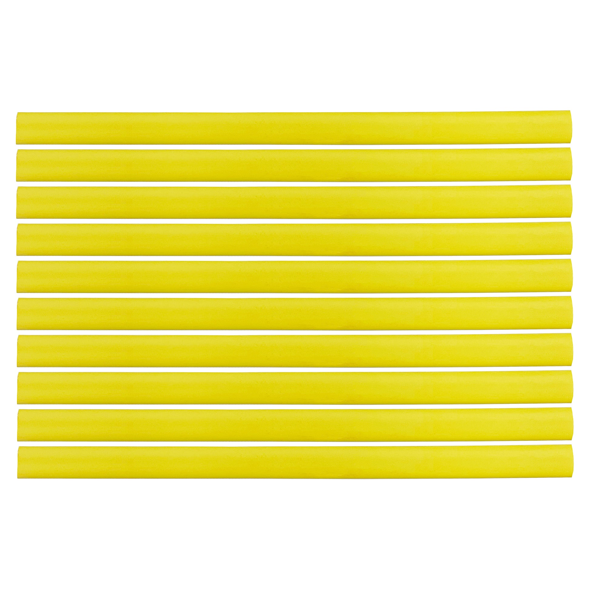 Flexible Thin Single Wall Non-Adhesive Heat Shrink Tubing 2:1 Yellow 1/2" ID - 12" Inch 10 Pack