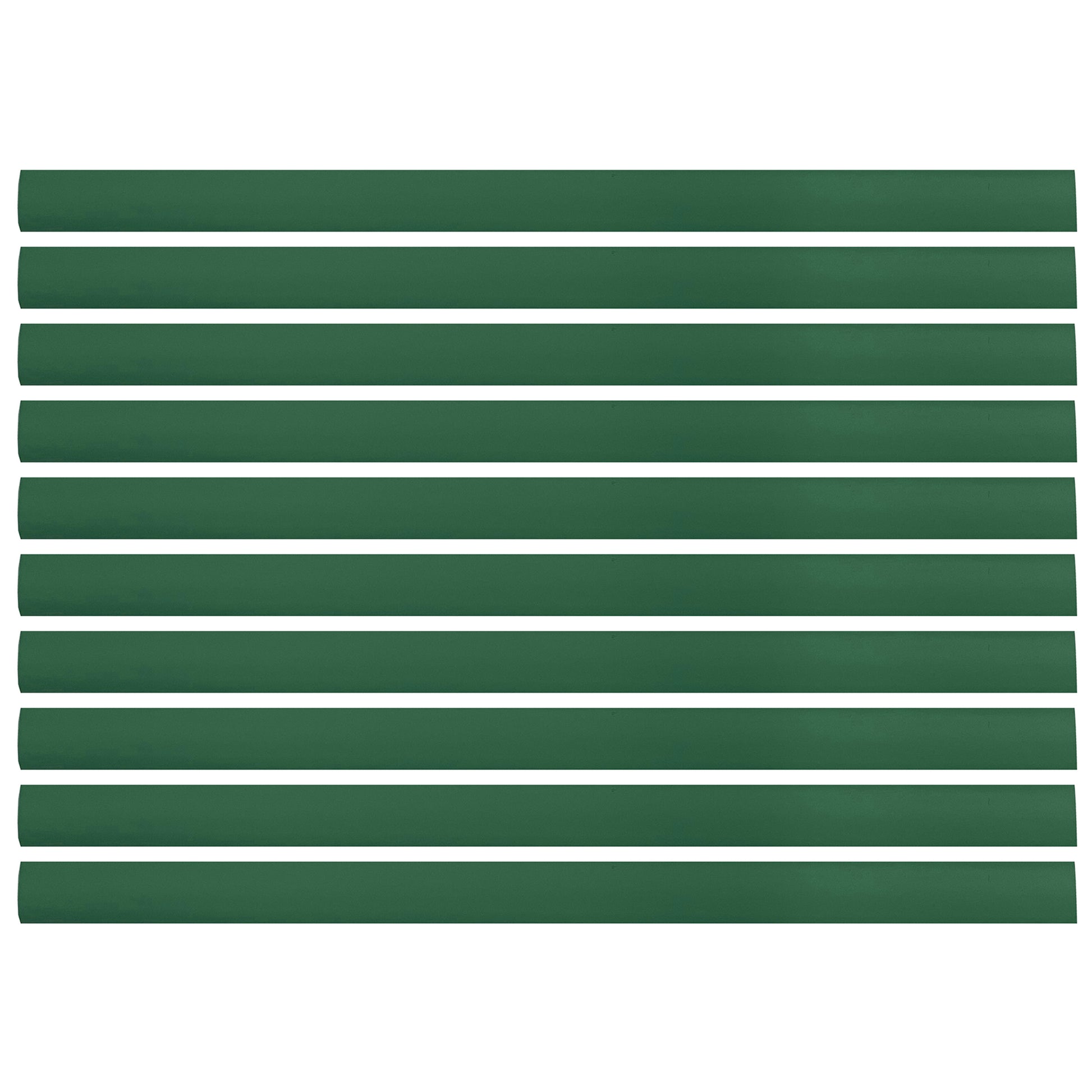 Flexible Thin Single Wall Non-Adhesive Heat Shrink Tubing 2:1 Green 1" ID - 12" Inch 10 Pack