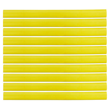 Flexible Thin Single Wall Non-Adhesive Heat Shrink Tubing 2:1 Yellow 1" ID - 12" Inch 10 Pack