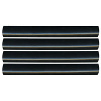 Semi-Rigid Adhesive-Lined Heat Shrink Tubing 2.5:1 Black 1/2" ID 8-4 AWG - 12" Inch 4 Pack
