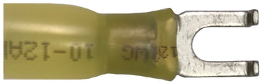 Heat Shrink & Crimp Yellow Flange Spade Terminal 12-10 Gauge #6 Stud - 10 Pack