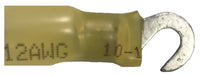 Heat Shrink & Crimp Yellow Hook Terminal 12-10 Gauge #8 Stud - 100 Pack