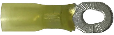 Heat Shrink & Crimp Yellow Multi Stud Ring Terminal 12-10 Gauge #10 #8 & #6 Stud - 10 Pack