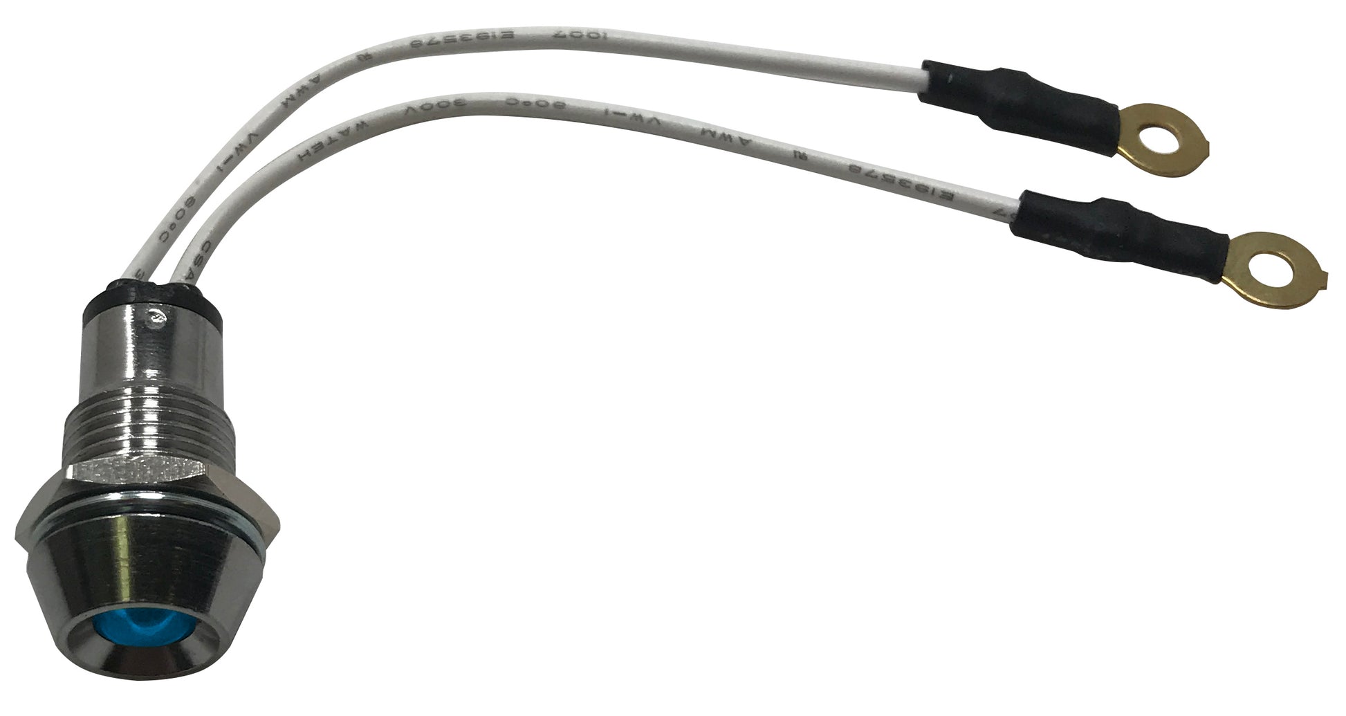 Blue LED Lamp Indicator Light - Chrome