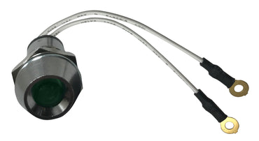Green LED Lamp Indicator Light - Chrome
