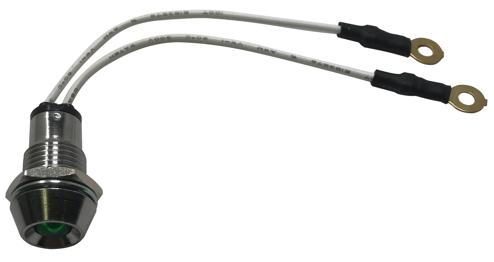 Green LED Lamp Indicator Light - Chrome