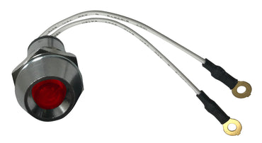 Red LED Lamp Indicator Light - Chrome