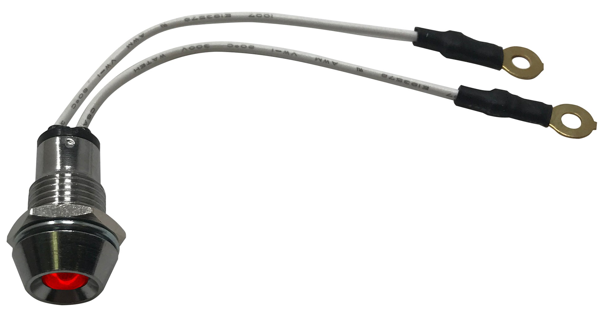 Red LED Lamp Indicator Light - Chrome