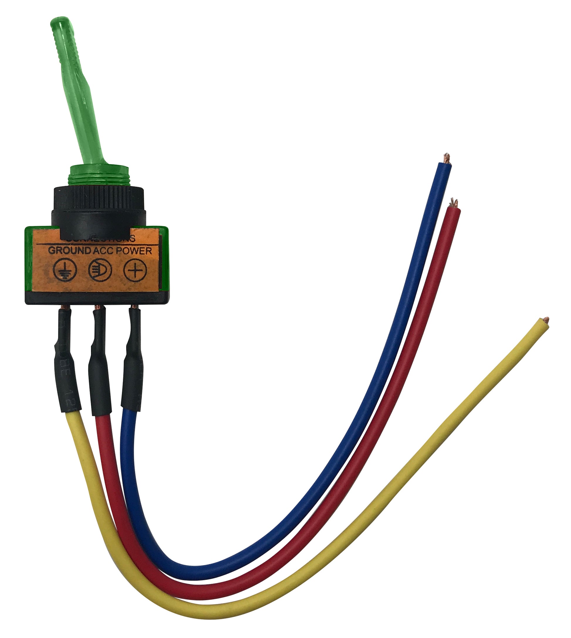 Universal Green Illuminated ON / OFF Toggle Switch SPST - 12 Volt 10 Amp W/ 6 Inch Leads