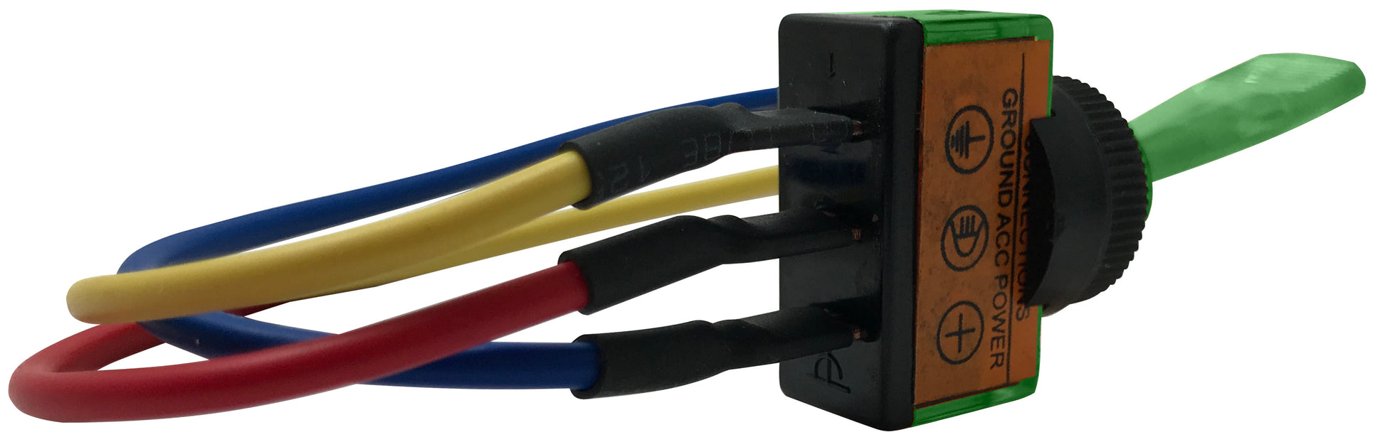 Universal Green Illuminated ON / OFF Toggle Switch SPST - 12 Volt 10 Amp W/ 6 Inch Leads