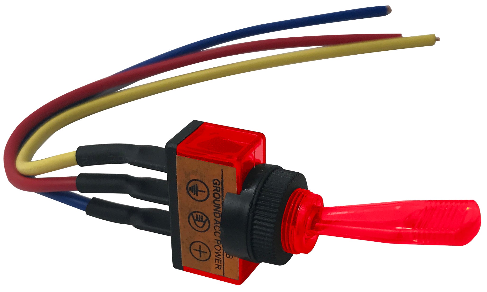 Universal Red Illuminated ON / OFF Toggle Switch SPST - 12 Volt 10 Amp ...