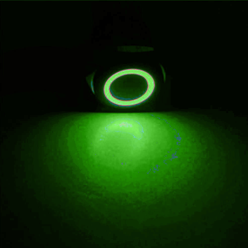 Green LED Black Metal Latching Push Button Switch On Off 12V - 19mm Mounting