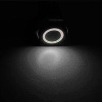White LED Black Metal Latching Push Button Switch On Off 12V - 19mm Mounting