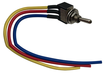 Mini Metal Toggle Switch ON-OFF-ON - 3 Amps @ 250 Volt SPDT W/ 6 Inch Leads