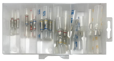 30 Piece Heat Shrink & Crimp Multiple Wire Closed End & 2-1 In-Line Butt Connector Assortment Kit