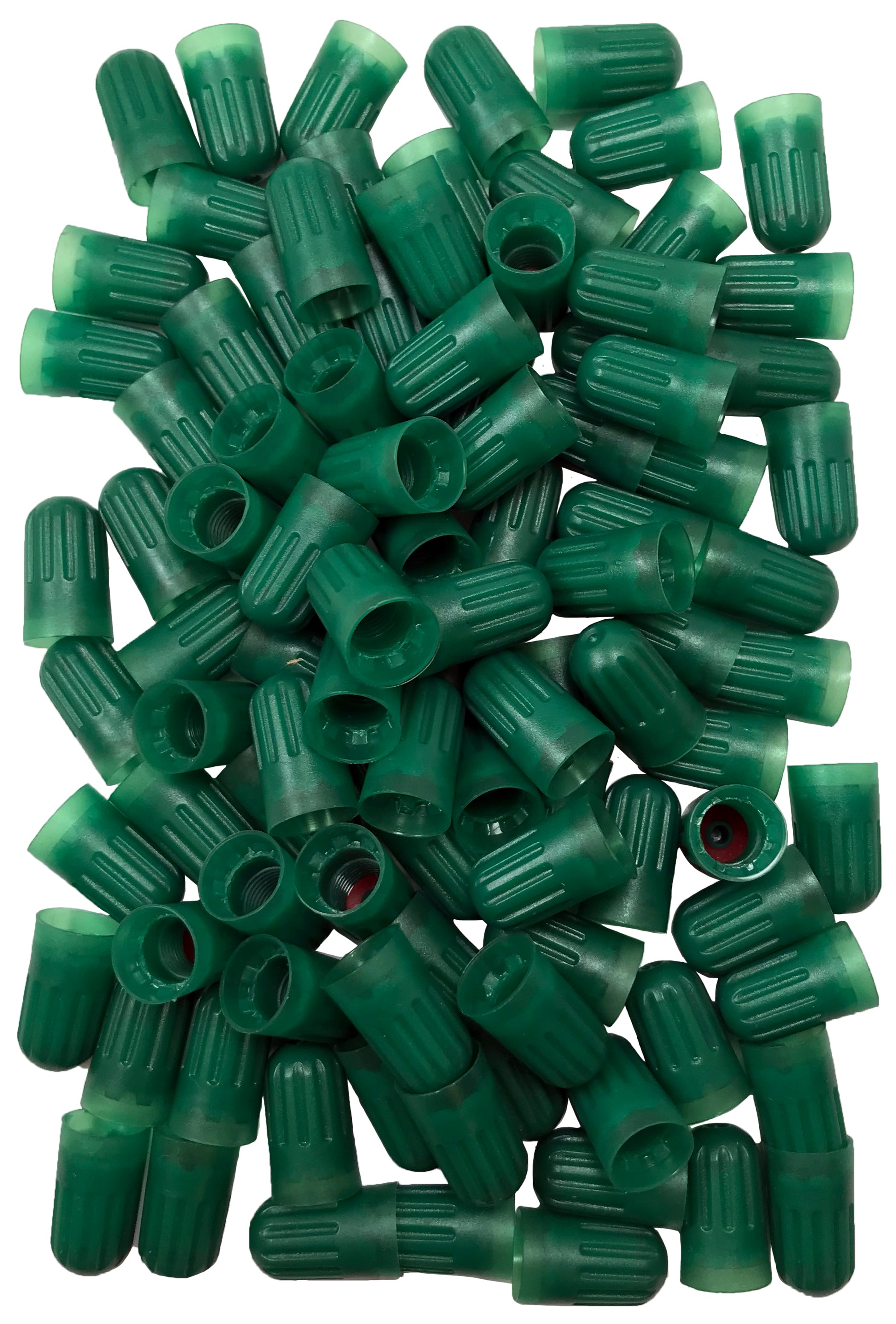 100 Pack Green Long Plastic Sealing Tire Valve Stem Cap For TR20008 TPMS Valve