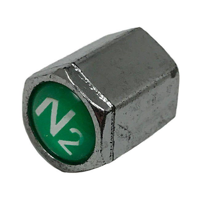 100 Pack Chromed Plastic Sealing Tire Valve Cap For TPMS Application W/ Green Nitro N2 ID Tip