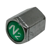 100 Pack Chromed Plastic Sealing Tire Valve Cap For TPMS Application W/ Green Nitro N2 ID Tip
