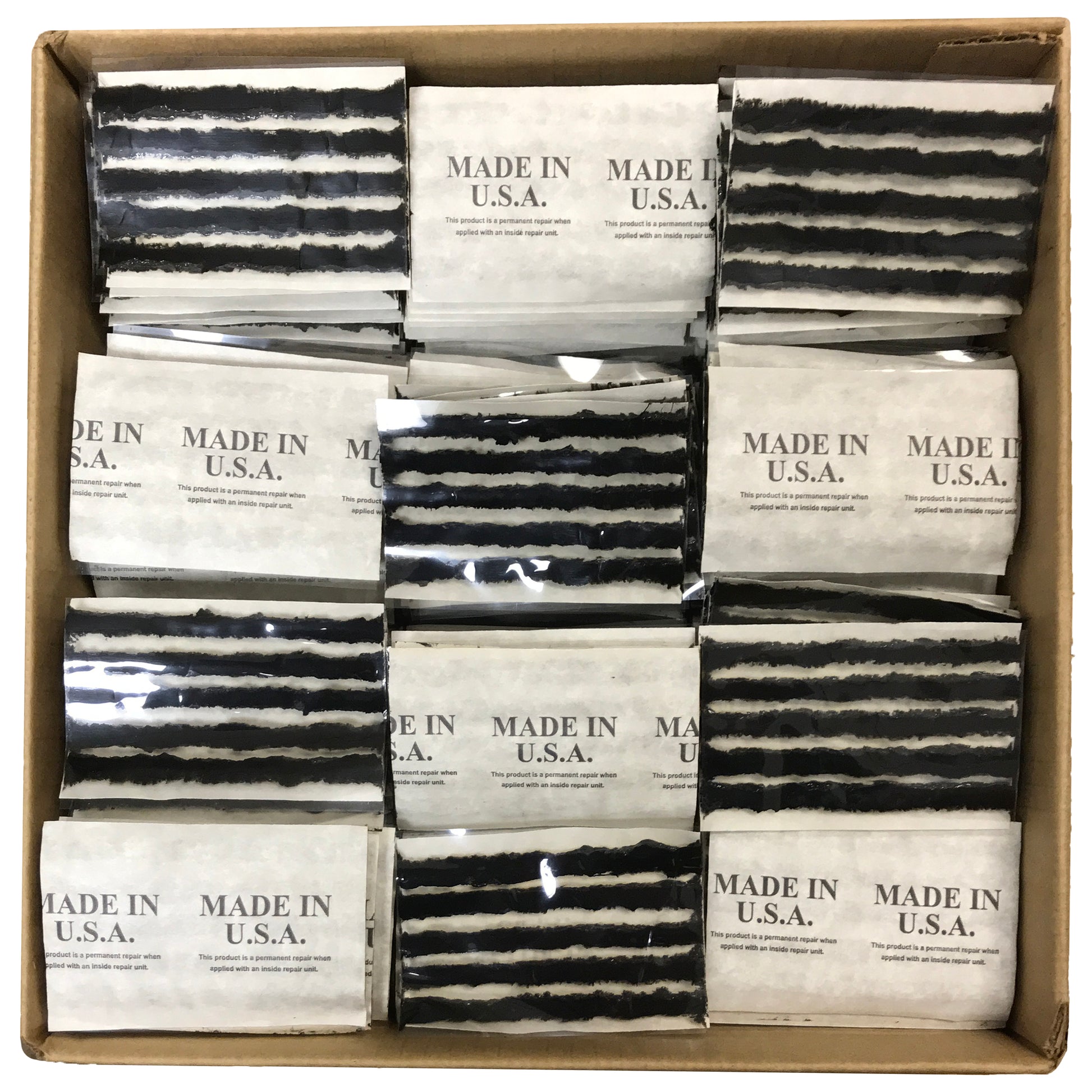 Western Weld 2500 Piece Black 4" Tire Repair Plug Self Vulcanizing Tubeless Insert String Box - USA