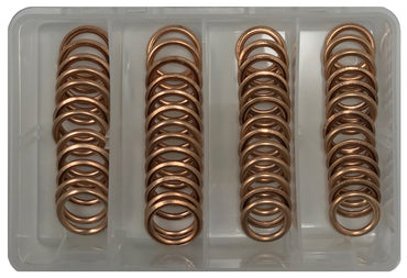 50 Piece Copper Crush-able Oil Drain Plug Gasket Assortment