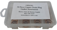 50 Piece Copper Crush-able Oil Drain Plug Gasket Assortment